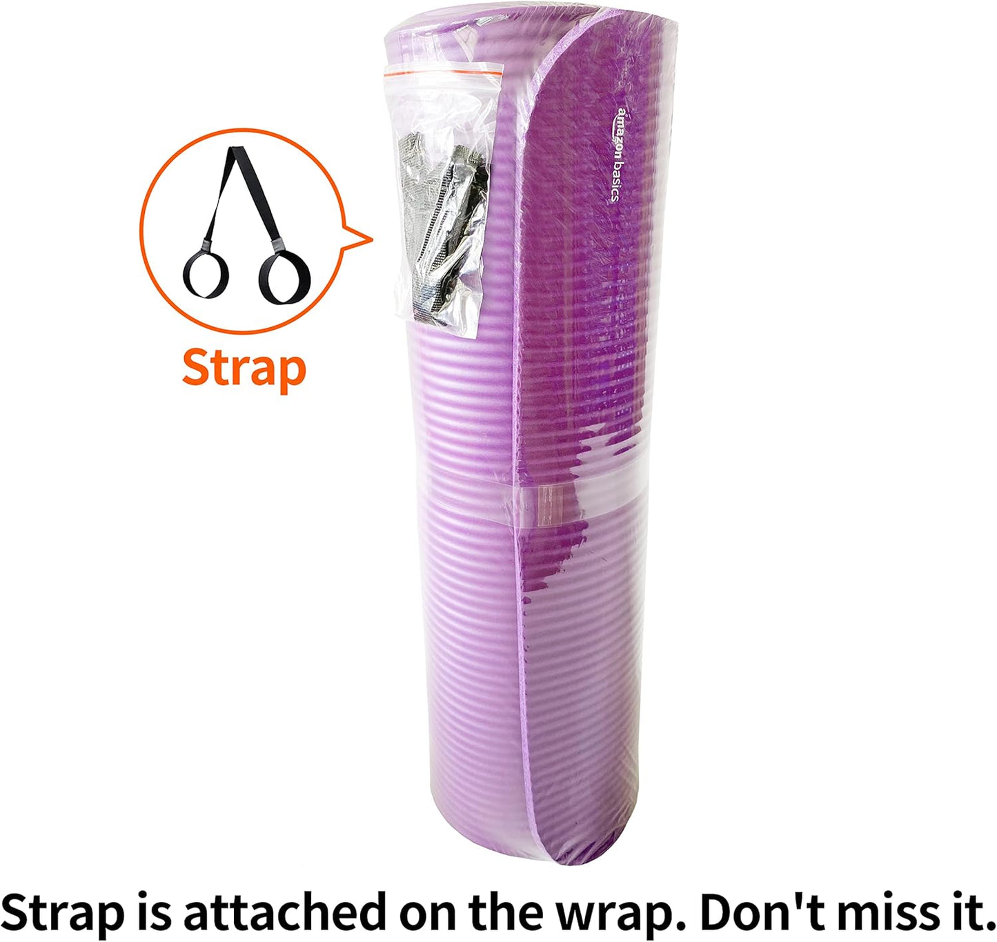 Amazon Basics Extra Thick Exercise Yoga Gym Floor Mat with Carrying Strap