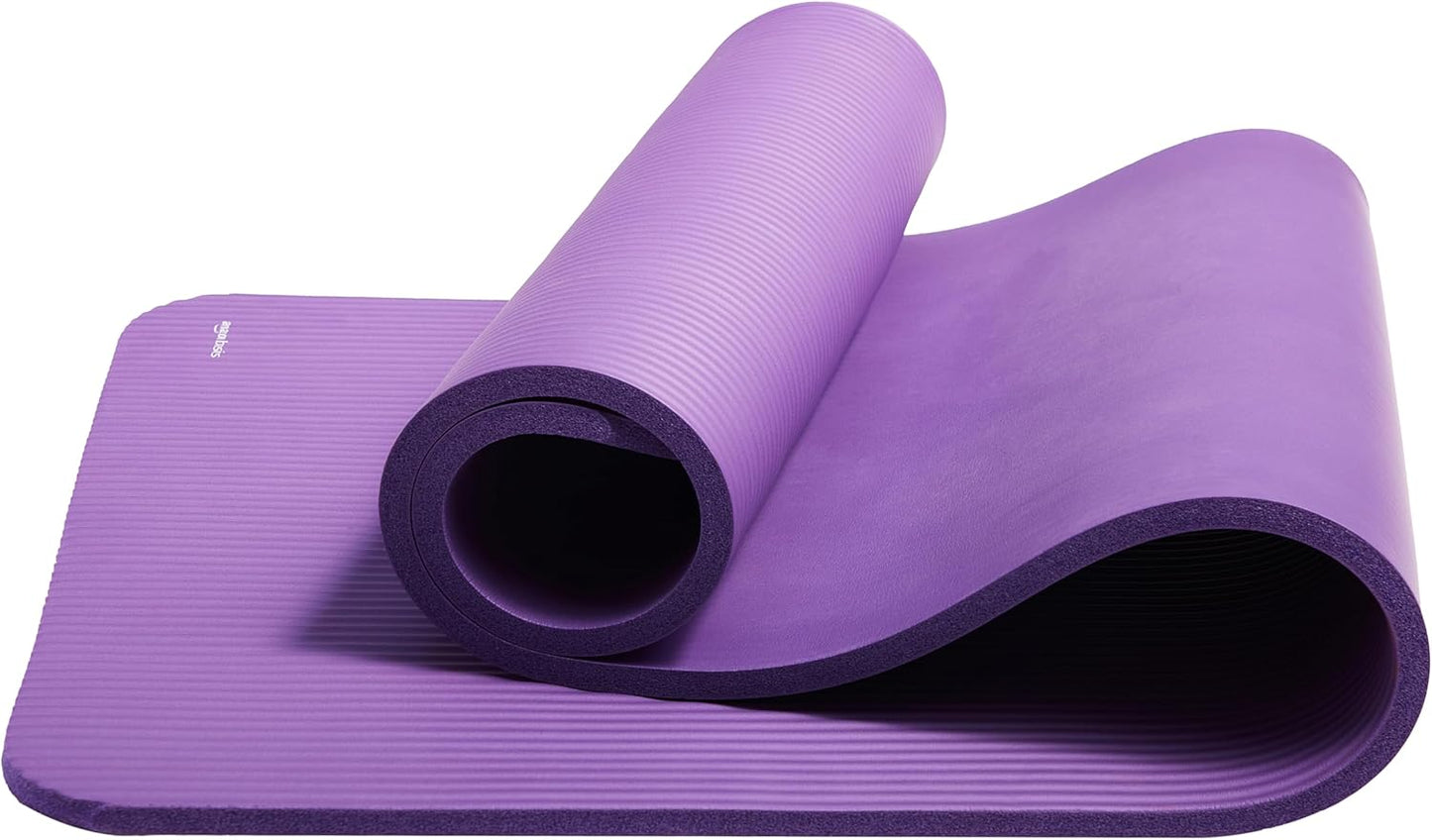 Amazon Basics Extra Thick Exercise Yoga Gym Floor Mat with Carrying Strap